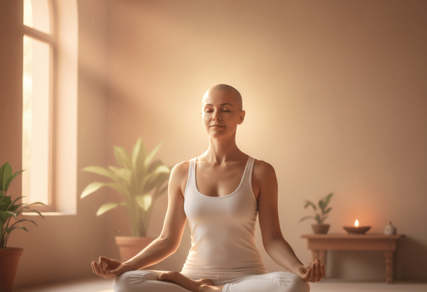 Yogi in Meditation, strahlend vor Selbstdisziplin