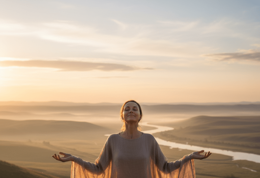 Ein meditierender Guru, der inneren Frieden und spirituelles Verlangen symbolisiert