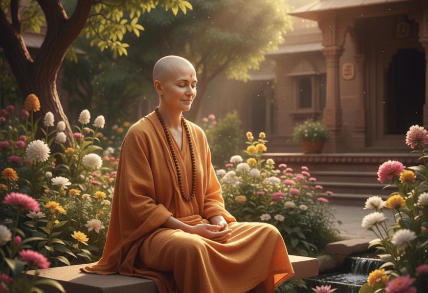 Person meditiert, um Neid und Vergleichen überwinden zu können