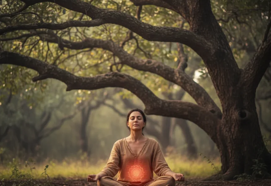 Muladhara Wurzelchakra Meditation in der Natur