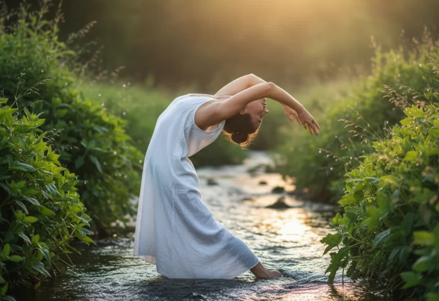 innere Reinigung beim Ayurveda Retreat – Menschen bei Reinigungsritualen im Grünen